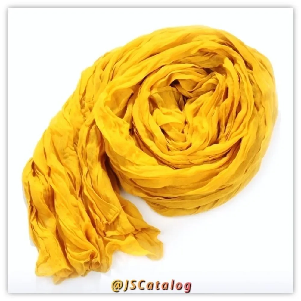 DARK YELLOW CHIFFON WOMEN SCARF